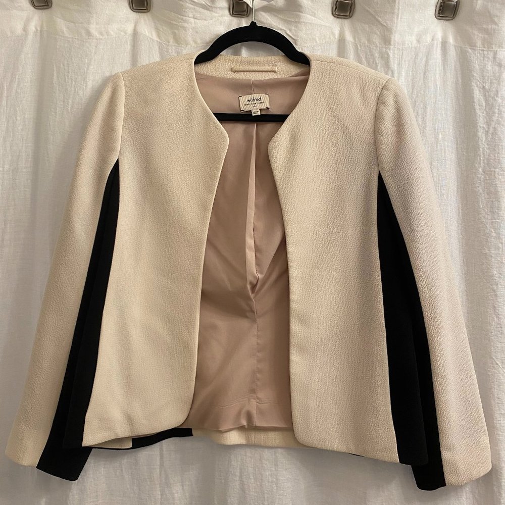 Wilfred Cream and Black Color Block Blazer Size 6